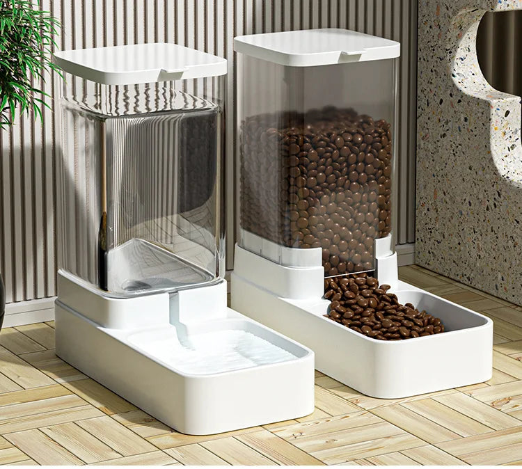 Dog Feeder Cat Water Dispenser Automatic Cat Feeder and Cat Water Dispenser Gravity Cat Feeder Food Storage Dispenser Container